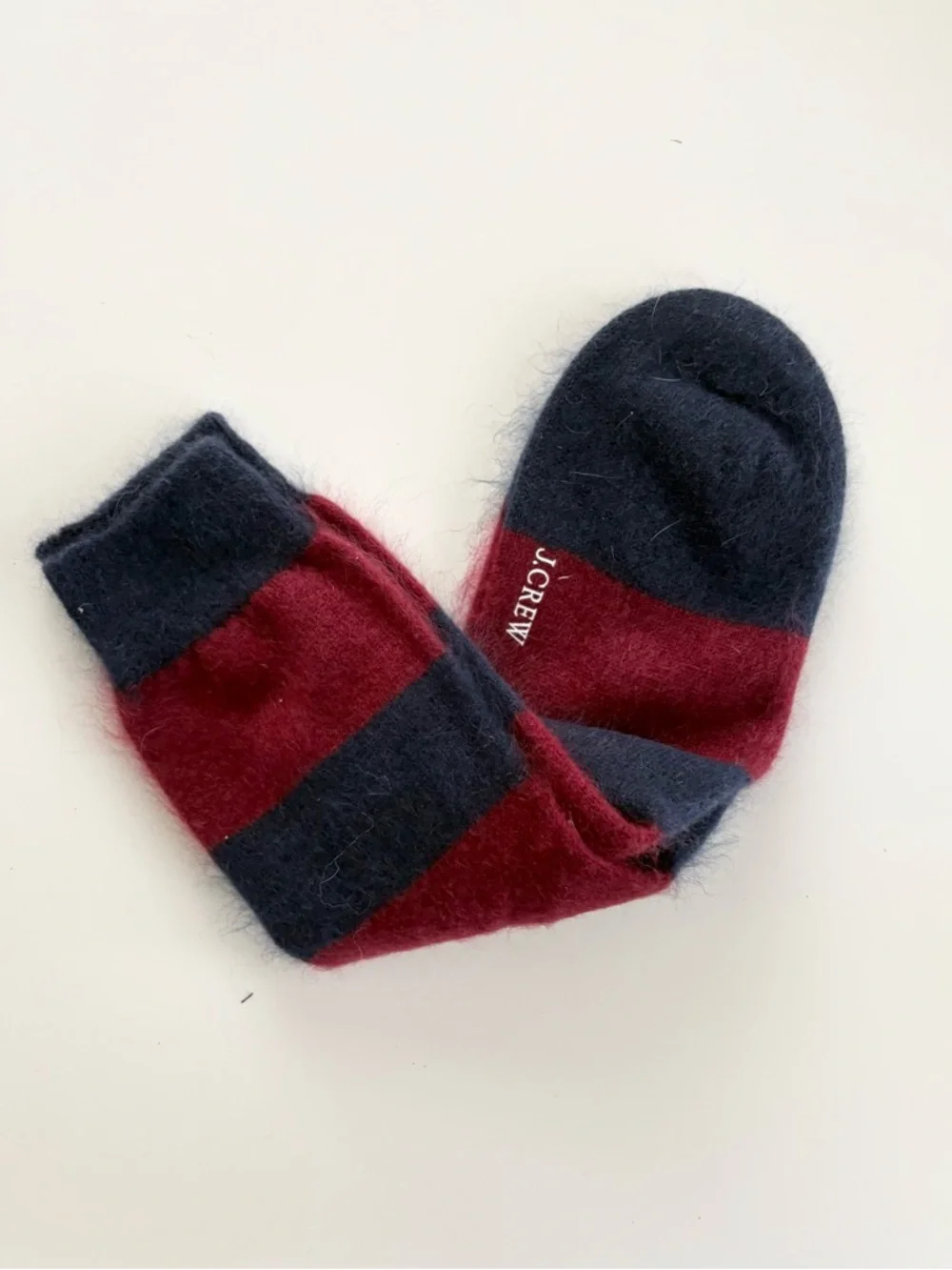 J. Crew Brushed Cashmere-blend Socks Burgundy Navy